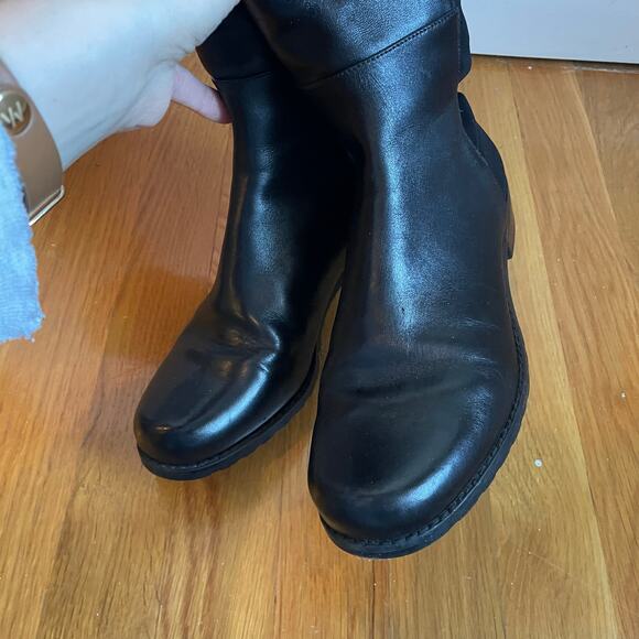Stuart Weitzman 5050 Black Leather Elastic Back Round Toe Tall Boots EU35.5 US5 - Picture 8 of 14